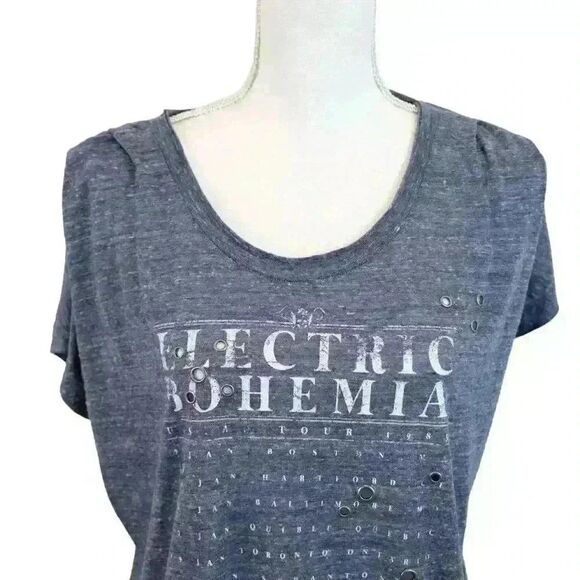 William Rast "Electric Bohemia" Heathered Blue Tee – Size Medium - Picture 8 of 10